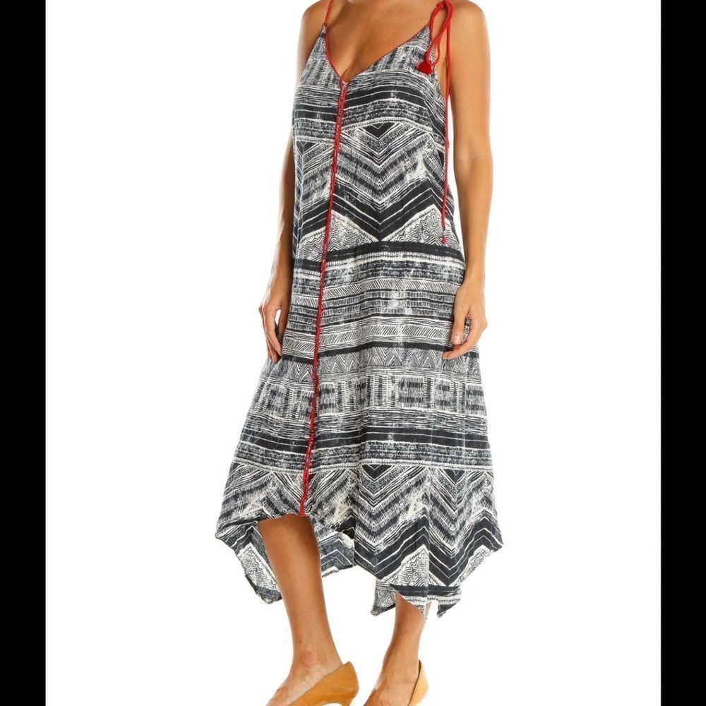 Anthropologie‎ Akemi + Kin Riviera Halter Midi Dress Medium Aztec Print Boho